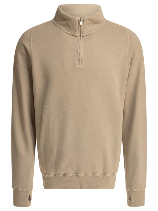 Cotton Half-Zip Sweatshirt Sweatshirts Beige