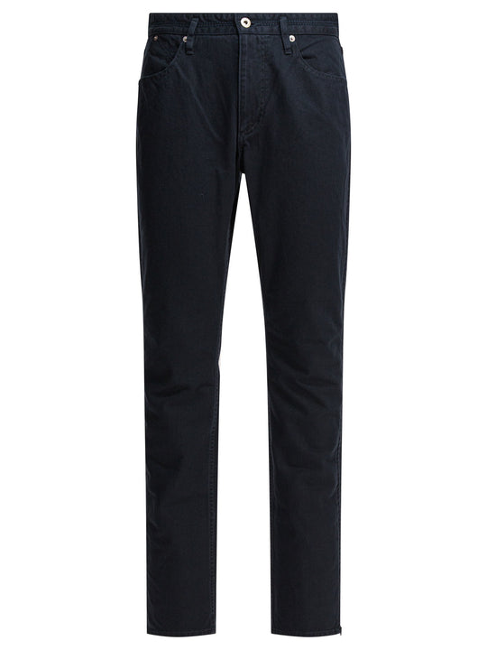 Five-Pocket Cotton Pants Trousers Blue