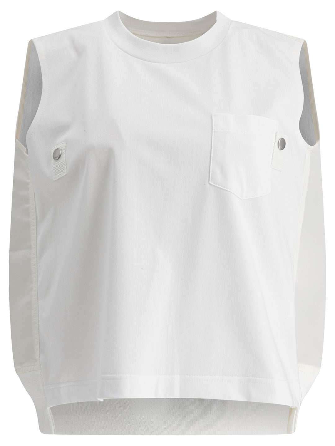Sacai Cotton Jersey And Nylon Twill Tank Top Tops - White | 1d5cc8de8d8c2d266d4a84b0cb92a2e9fbd34c69