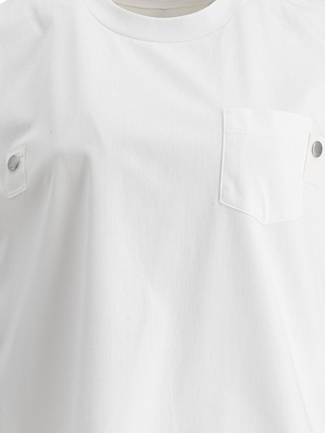 Sacai Cotton Jersey And Nylon Twill Tank Top Tops - White | 4bcecc0cf95e0c9622832c10ba5d36c47e04d0f0
