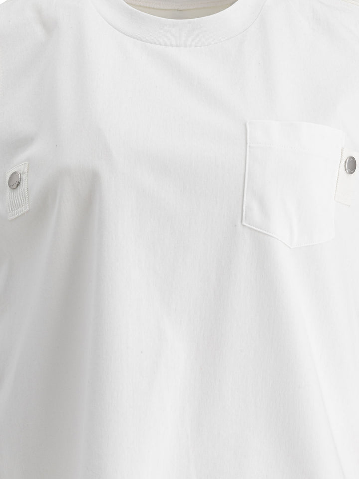 Sacai Cotton Jersey And Nylon Twill Tank Top Tops - White | 4bcecc0cf95e0c9622832c10ba5d36c47e04d0f0