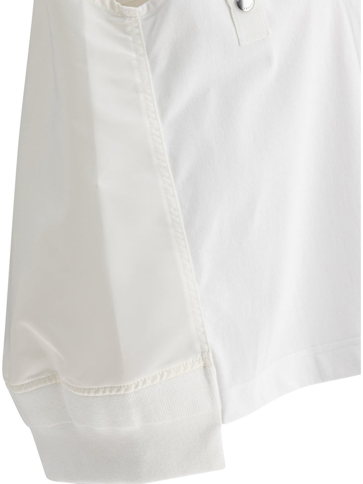 Sacai Cotton Jersey And Nylon Twill Tank Top Tops - White | 455ebeb8c68ae524cffdc59f016a6166d30e68c8