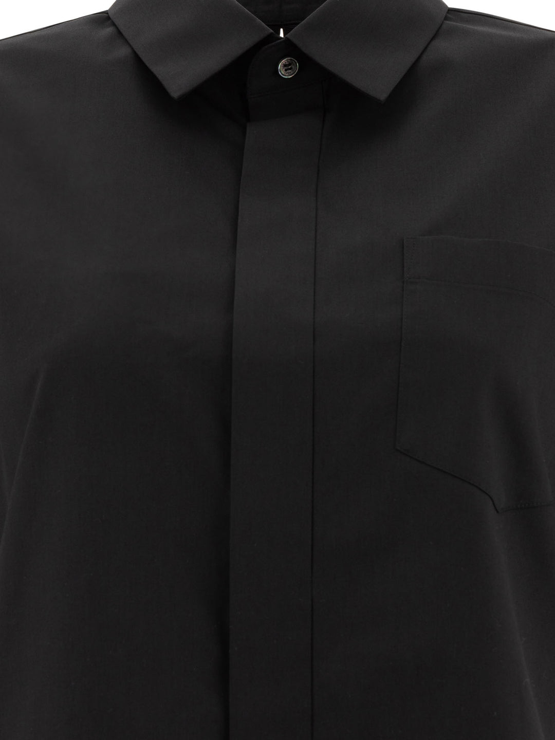 Sacai Cotton Poplin Shirt Shirts - Black | 7b3f1edddf706e1982a091c1871708d1b2b25983