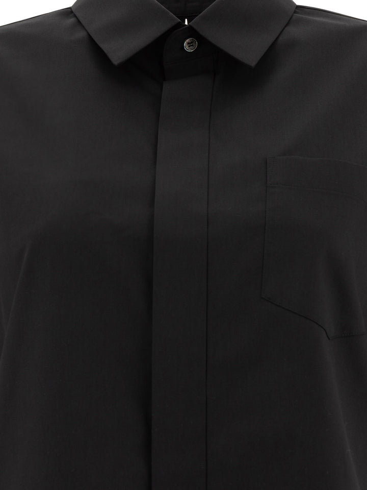 Sacai Cotton Poplin Shirt Shirts - Black | 7b3f1edddf706e1982a091c1871708d1b2b25983
