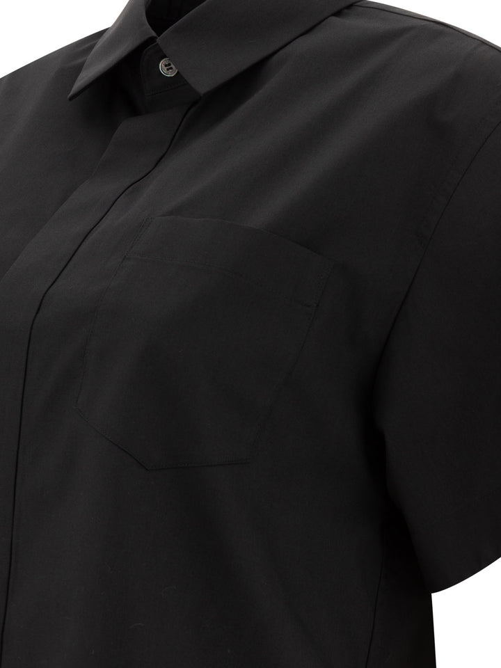 Sacai Cotton Poplin Shirt Shirts - Black | 4cc96ca0dcd17f04a41b89a9317e6b1177fb76c6