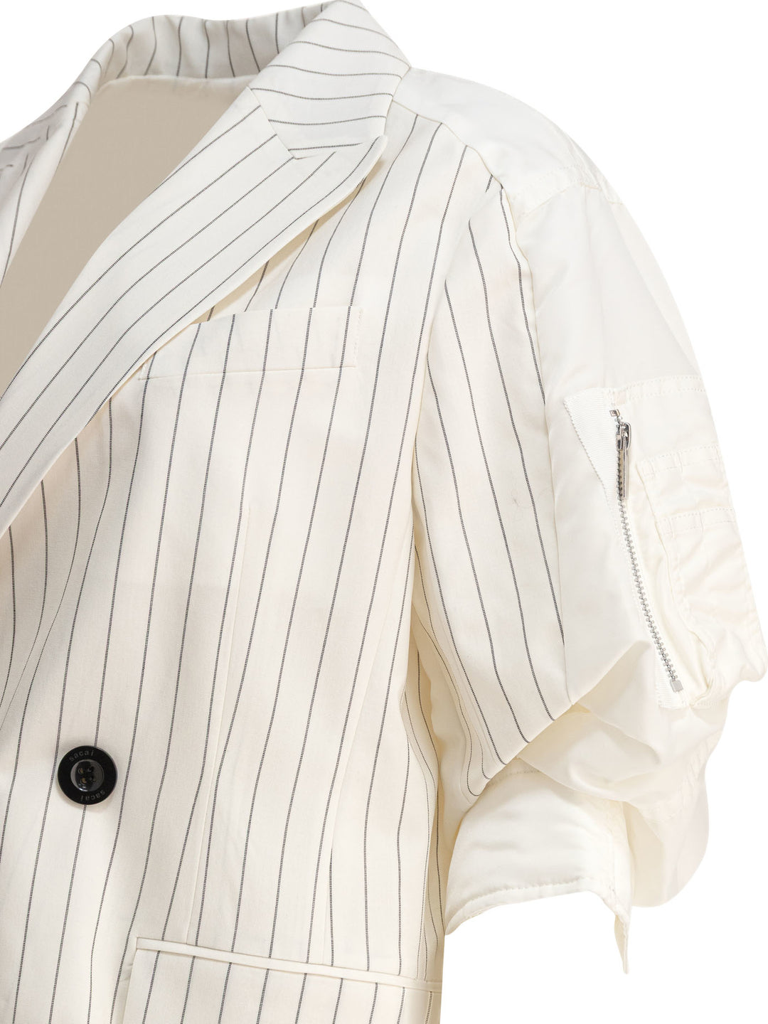 Sacai Balzer Double-Breasted Wool And Silk Jackets and Coats - White | d2f2b0fc69e3f28540b2ac4f27b63aca055b0458