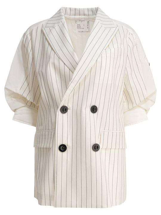 Balzer Double-Breasted Wool And Silk Jackets And Coats White