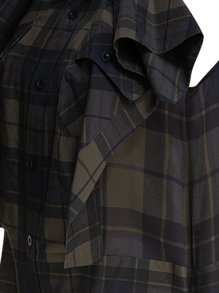 Sacai Plaid Print Dress Dresses - Grey | cc3f946faa1117a7ce6e30dd0c5305a0ae667abe