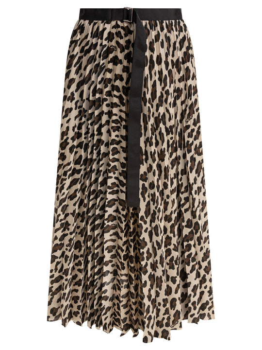 Leopard Skirt Skirts Beige