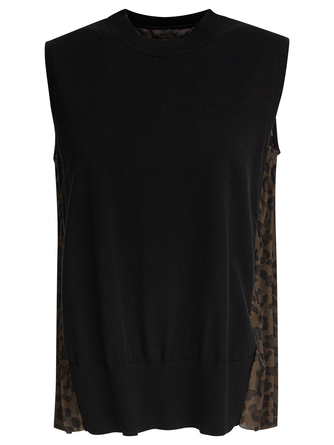Sacai Leopard Print Top Tops - Black | 6e75bf4cde0c185dd71c34ebda1c9f15c6b25e5b