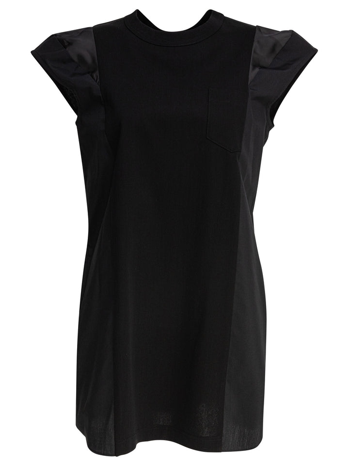 Sacai Cotton Jersey Dress Dresses - Black | dc28e73f7d6ae615b887315c017372ce71eaafd2