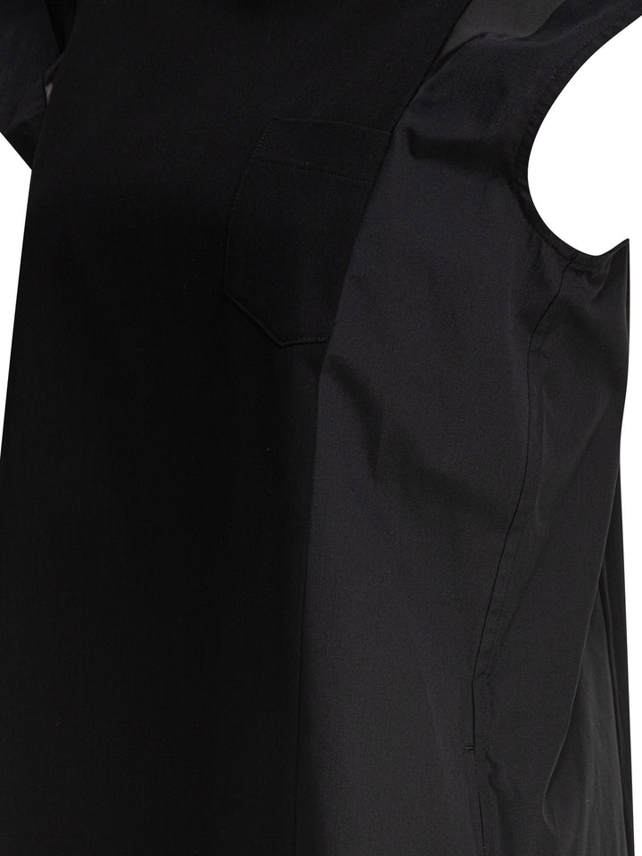 Sacai Cotton Jersey Dress Dresses - Black | 7bfea44af60407f5e52be5fd1fbc3de8ed7199ec