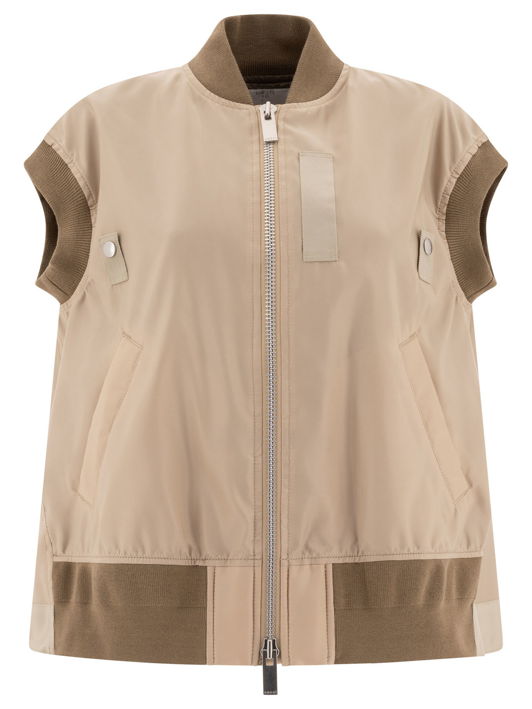 Sacai Nylon Twill Vest Jacket Jackets and Coats - Beige | d160f45d52b8e7b3109989a5161db79cee3ad9b9
