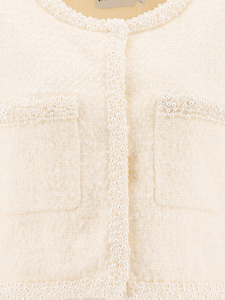 Self-Portrait Bouclé Blazer Jackets and Coats - Beige | 523f6a4482d3f3bb40c4925a47af4ac741e4e819