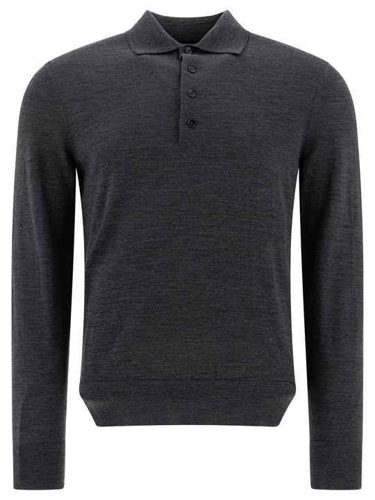 Polo In Pura Lana Polo Shirts Grey