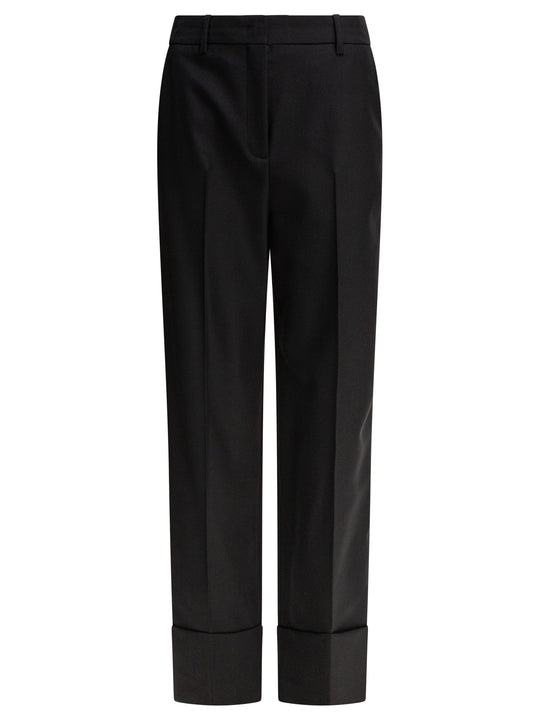 Wool Tailored Pants Trousers Black