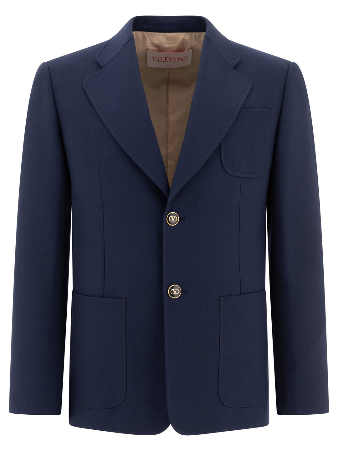 Valentino Virgin Wool Blazer Jackets and Coats - Blue | 11f6148da50ed8dcd2a6be04e750754b3cd4bb37