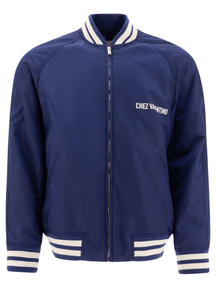 Valentino Nylon Bomber Jacket Jackets and Coats - Blue | d7b0530910211b0cf44b1f8f0c9f21bece7e771c