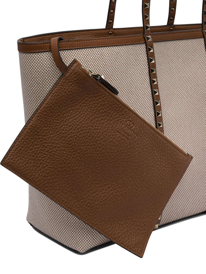 Valentino Garavani Rockstud Shoulder Bags - Beige | 48802b64b22b3edacf6137611b1b3ab3e7a7321b