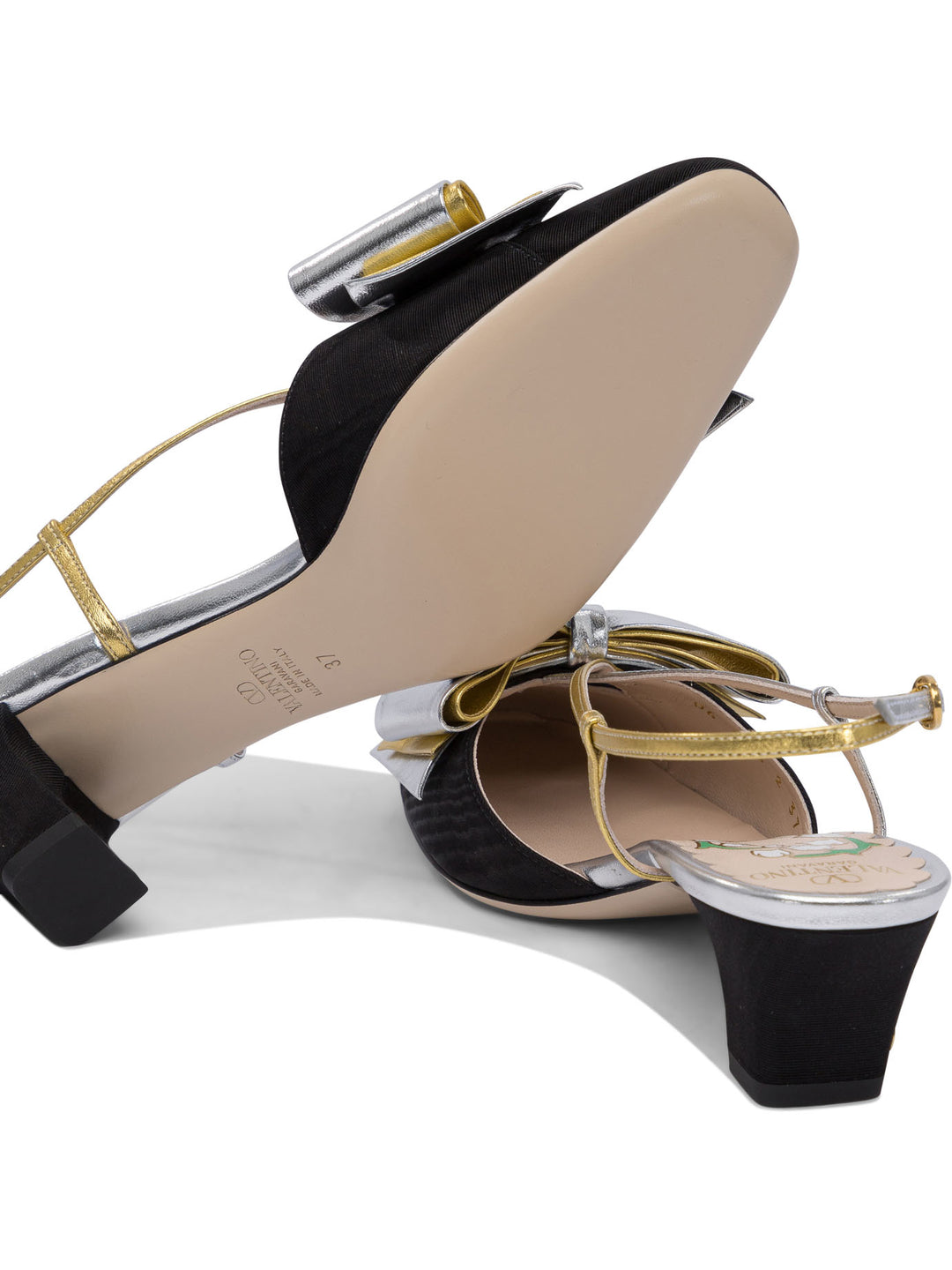 Valentino Garavani Bowow Moirè 45 Mm Heeled shoes - Black | 6626373f6072e13c94a43778e4f3ea2d64cea7e8