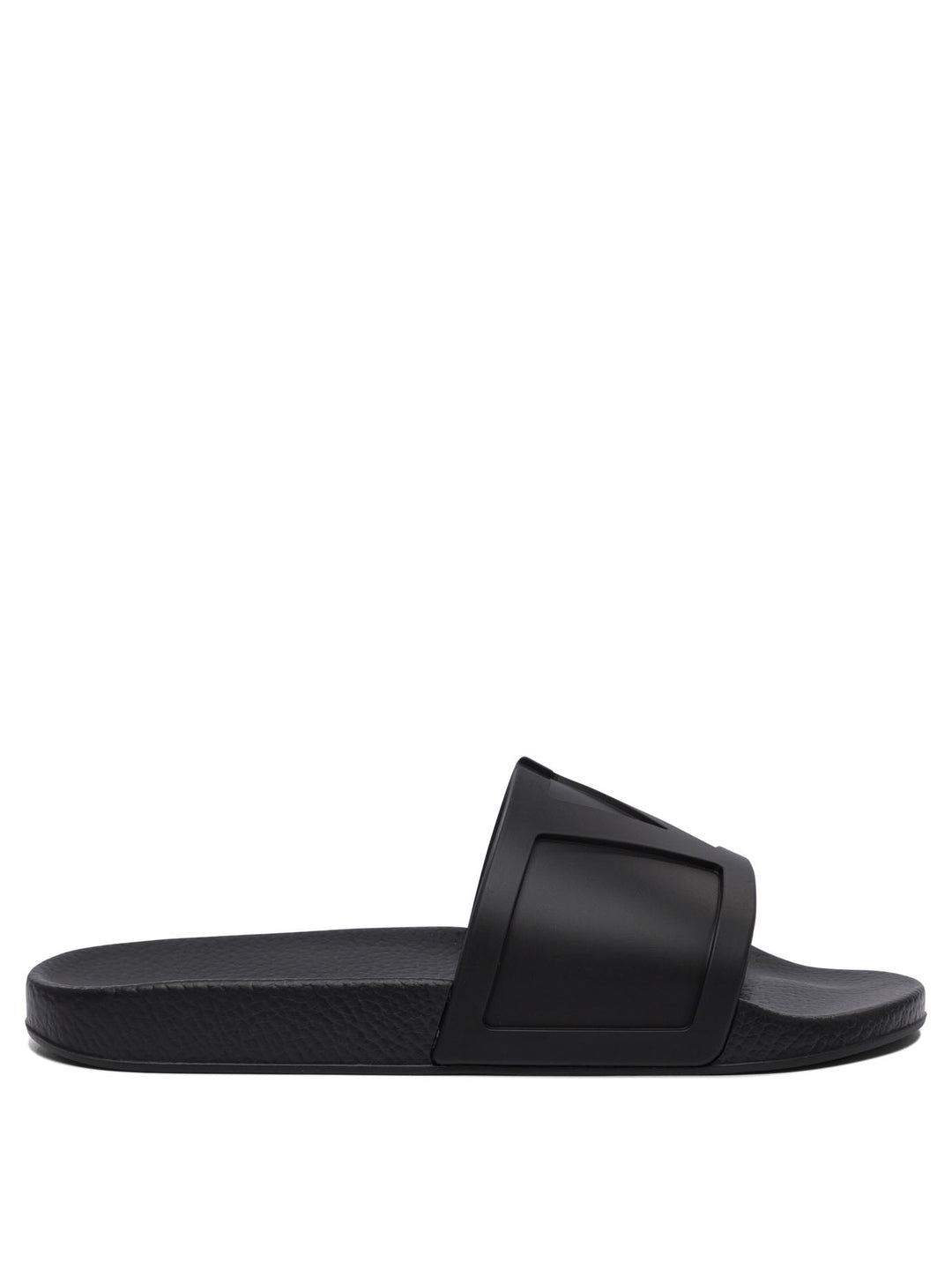 Valentino Garavani Slides With Vlogo Sandals - Black | 886952df4b4689c1c0aa00e833698e21fb491a43