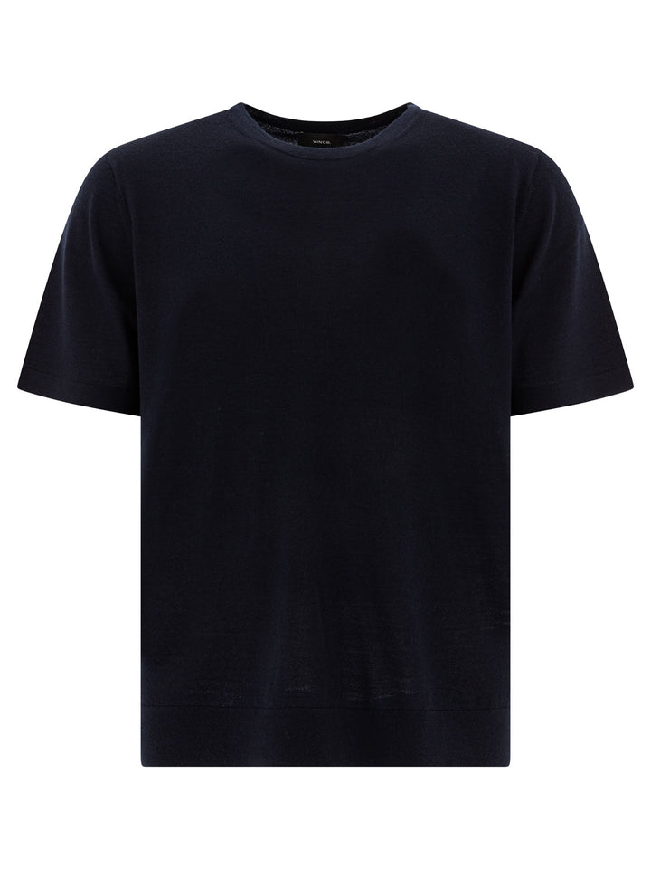Vince Short-Sleeved Sweater Knitwear - Blue | d6378f21154b1a01fb2950ac22d12182e1fbf282