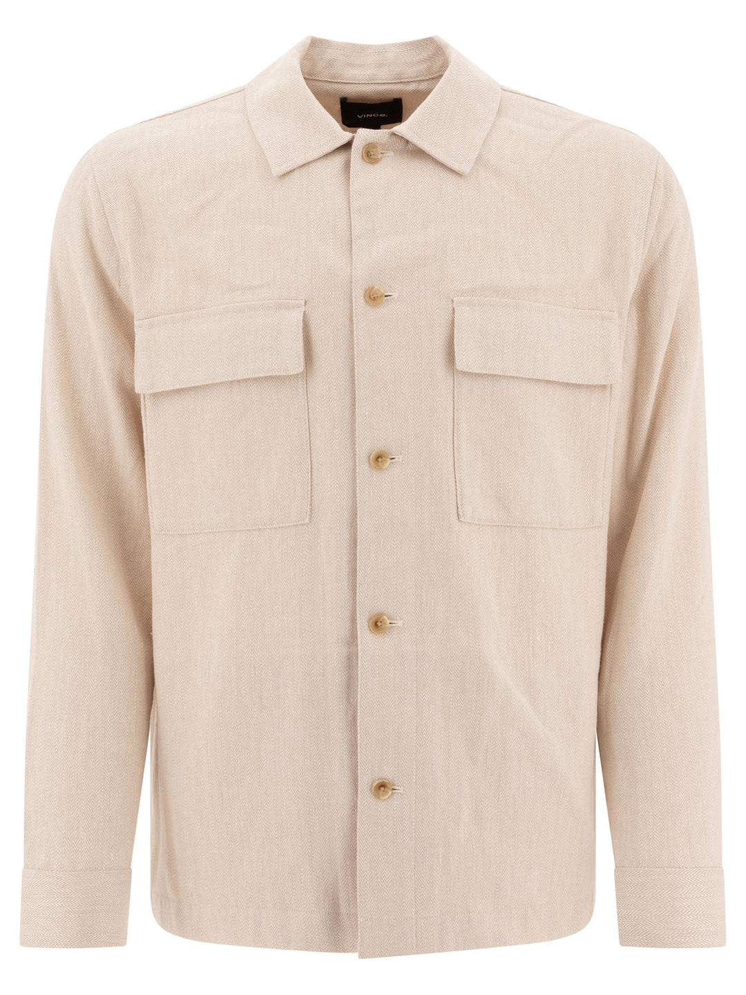 Vince Linen Overshirt Jackets and Coats - Beige | 13045ef59510856fcb536163c28011ad44ac4690