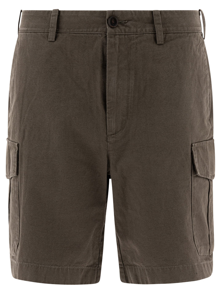 Vince Cotton And Linen Cargo Shorts - Green | 6824c4ce90c88c59874118d30821b78eb01f1883