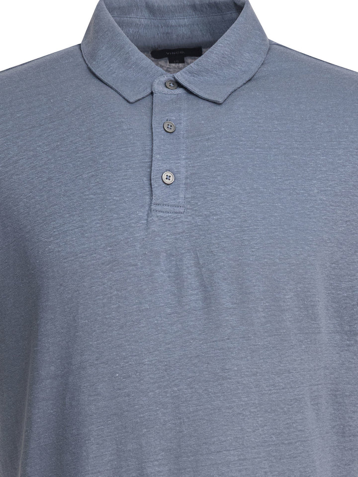 Vince Linen Polo Shirt Polo shirts - Light blue | b73c80a4749a1cb462469a4bb8d7e1f361032946