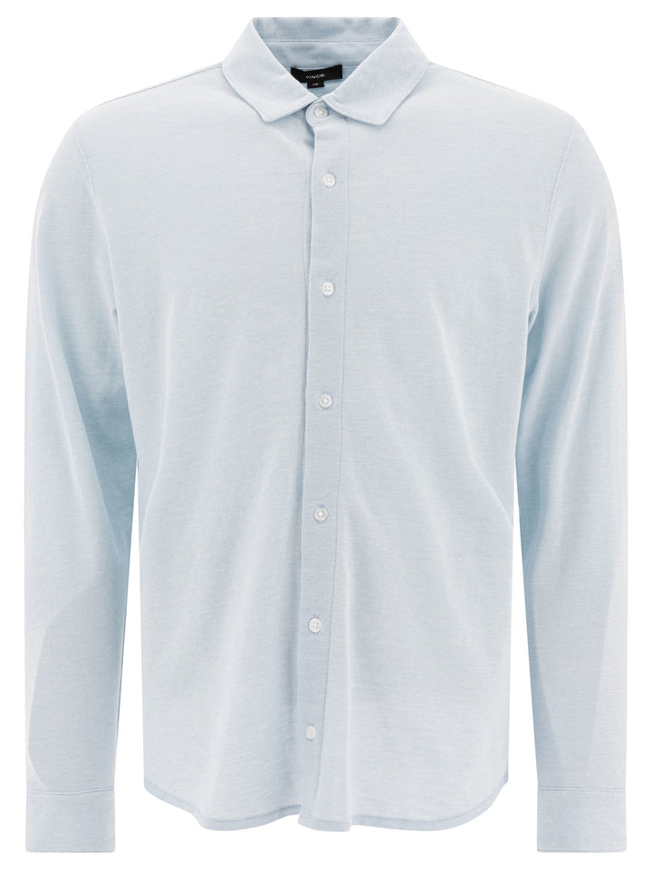 Vince Cotton Pique Shirt Shirts - Light blue | 26ba820d706c37bbcd13e52c852899e76ffb69e1