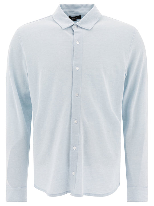 Cotton Pique Shirt Shirts Light Blue