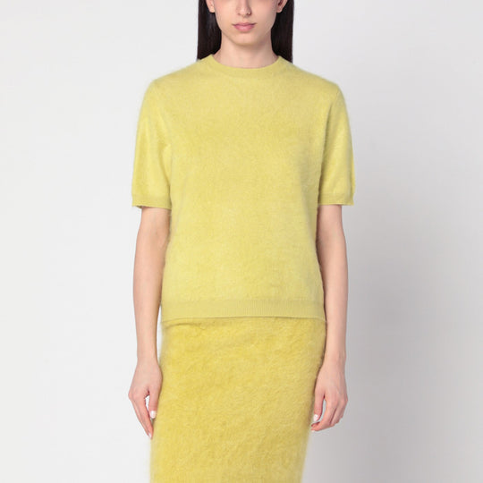 Lime-Coloured Brushed Cashmere Sweater