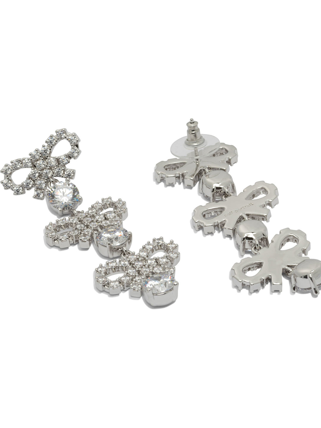 Self-Portrait Drop Earrings With Bows Jewels - Silver | b7c489a824b8d3cd8a0d7c49c44df6efe612b2ff