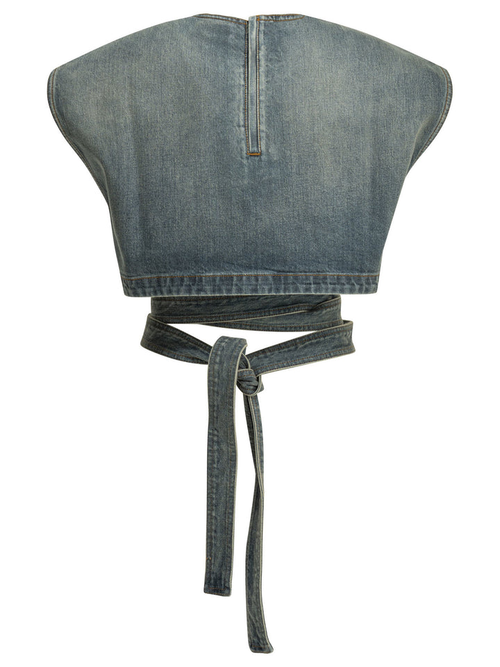 AlaïA Casual Denim Top Tops - Light blue | 8e74751d8157c64bde8fba77ecba13bed49964b1