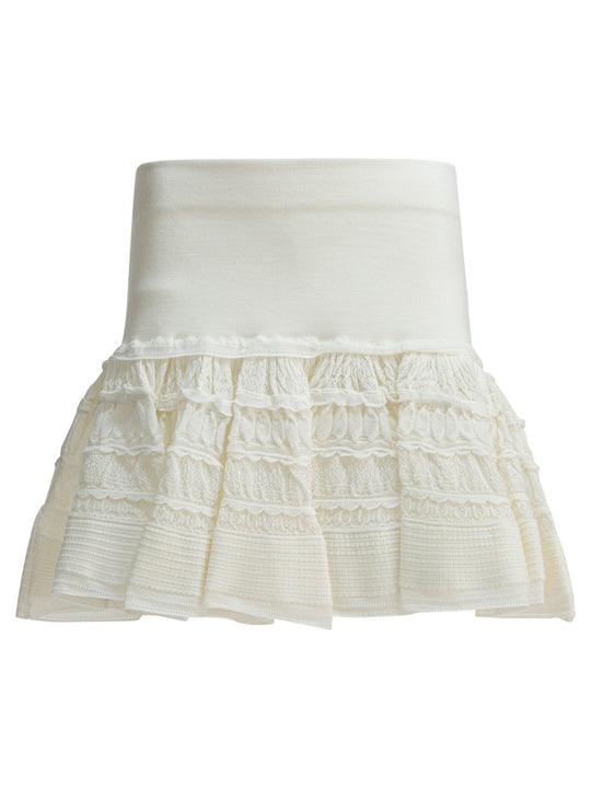 Miniskirt With Ruffles Skirts White