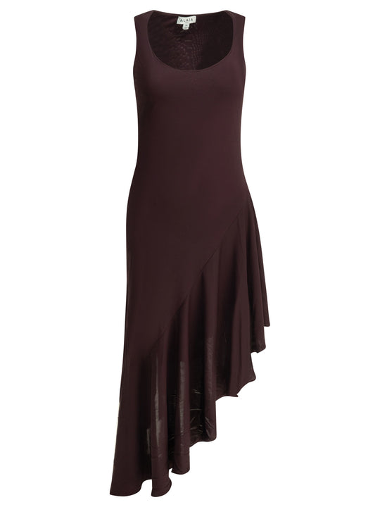 Asymmetrical Midi Dress Dresses Bordeaux