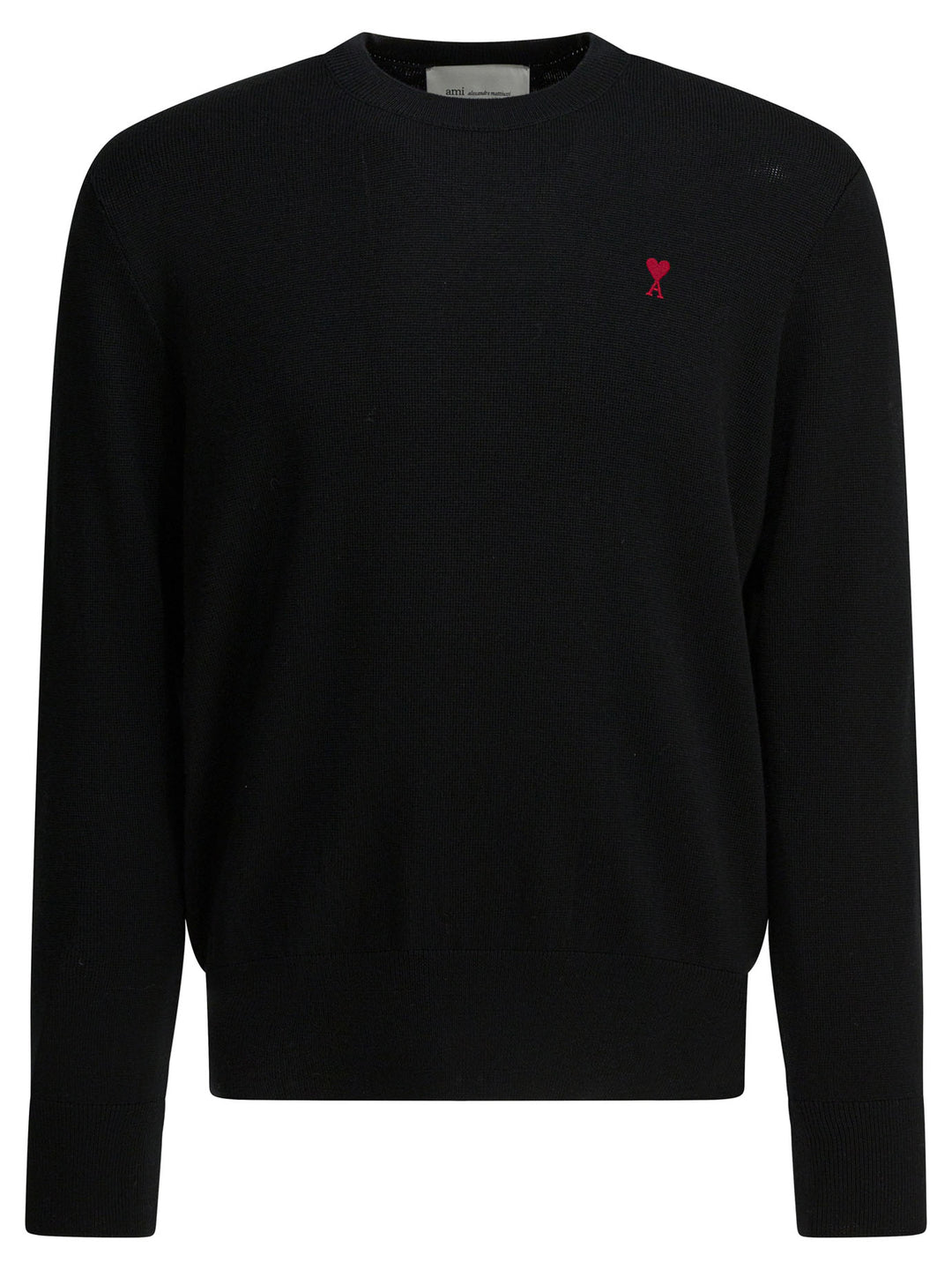 Ami Paris Crew-Neck Sweater With Logo Knitwear - Black | 7ea2821407ce964a9ad0dc605dc88a9872f241cc