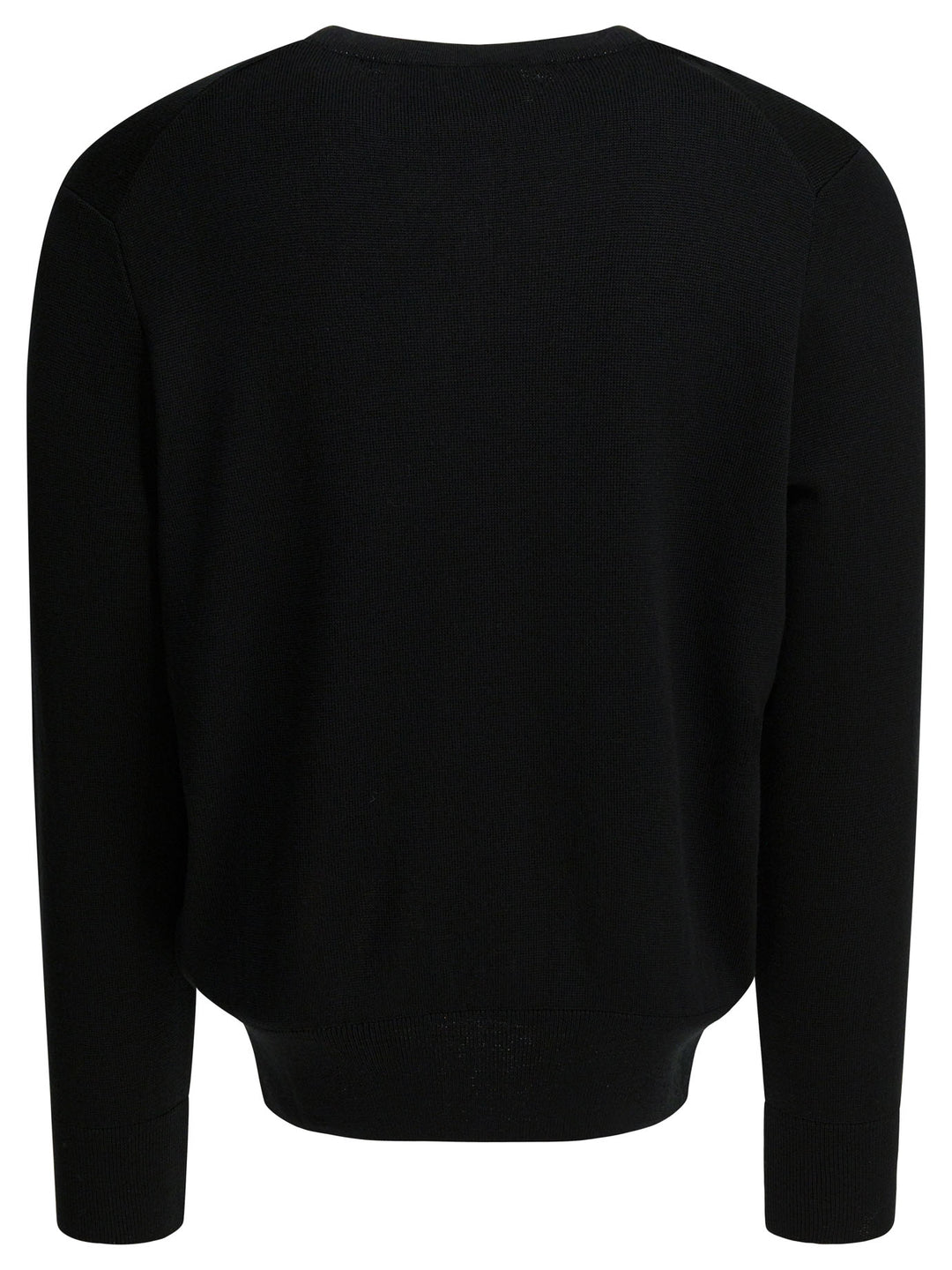 Ami Paris Crew-Neck Sweater With Logo Knitwear - Black | 3d32ea2bc9442978224c3a0a5f63fa11590754b5
