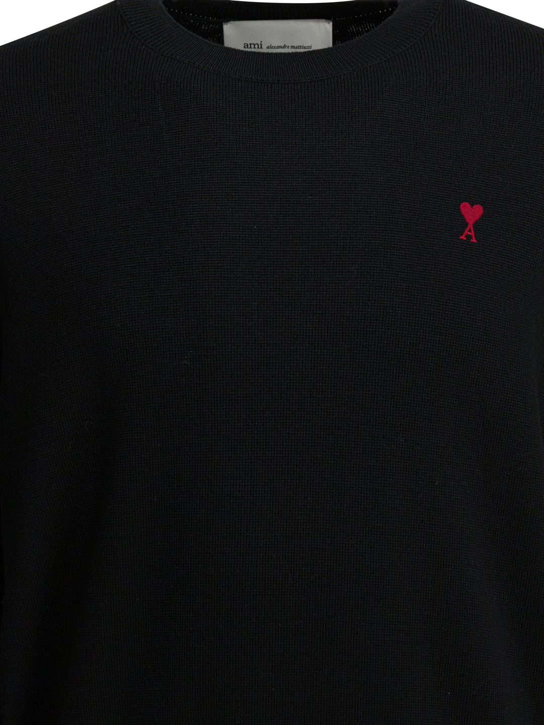 Ami Paris Crew-Neck Sweater With Logo Knitwear - Black | c6bc6e20c3646bacdcd81dea9307a7a58b297c7d
