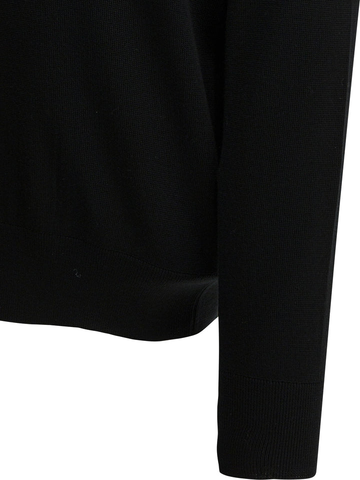 Ami Paris Crew-Neck Sweater With Logo Knitwear - Black | 469a9265318887003dfb44fd1107c90800d72f80