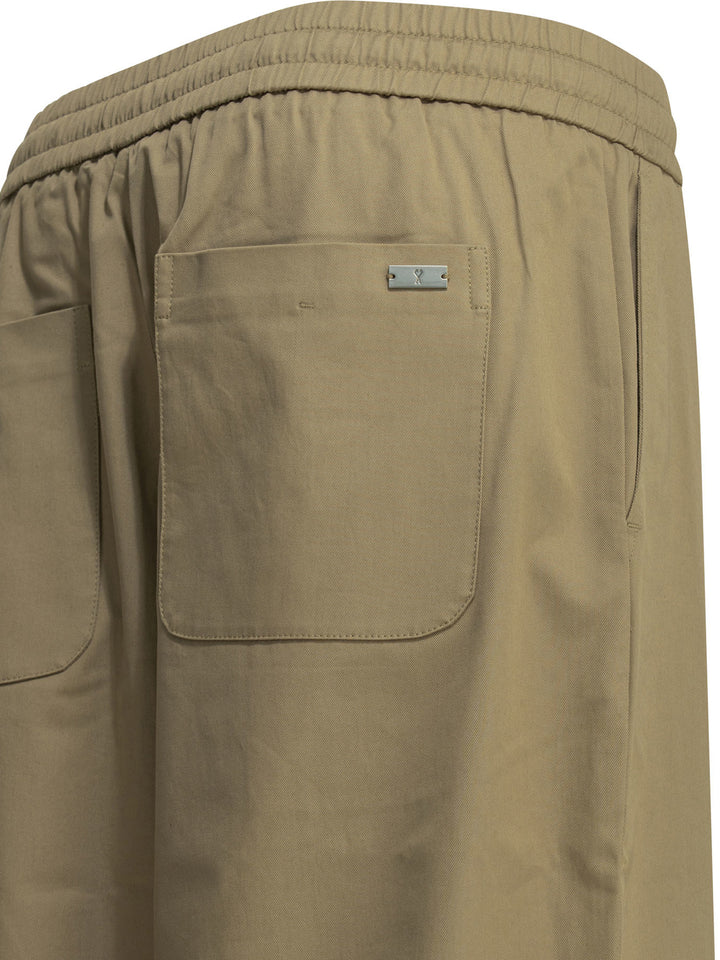 Ami Paris Casual Cotton Pants Trousers - Beige | e40f6ba6a8375874916bf2c2ecb42ce363da3b4c