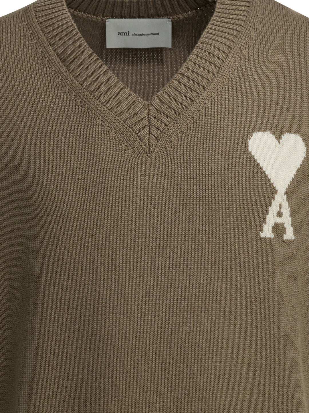 Ami Paris Logo Vest Knitwear - Beige | be092699362f07aa2738fdf1246db46829eb8e45
