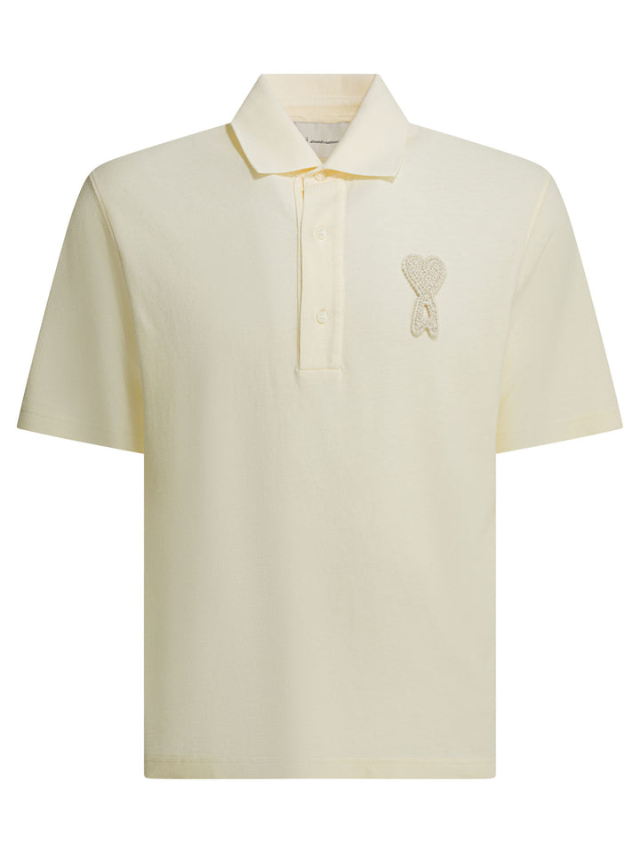Ami Paris Polo Shirt With Buttons And Logo Polo shirts - White | dcb03f92e28910e74d78797bfb567268e57c9839