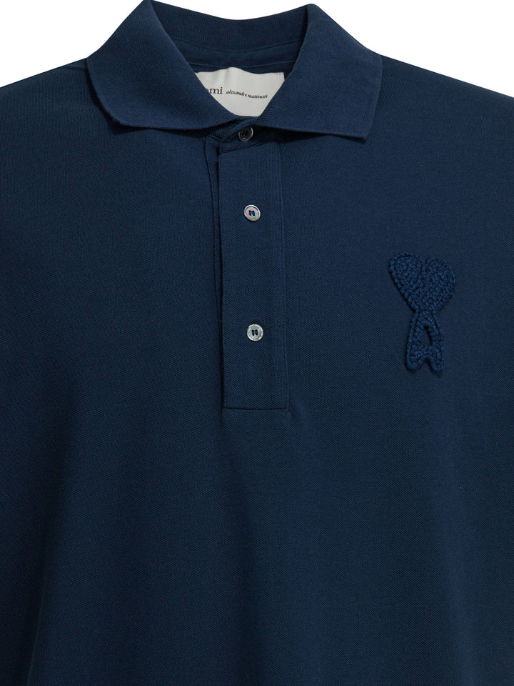 Ami Paris Polo Shirt With Buttons And Logo Polo shirts - Blue | ada62c979672d5a329f34b9aabca06f2d6413643