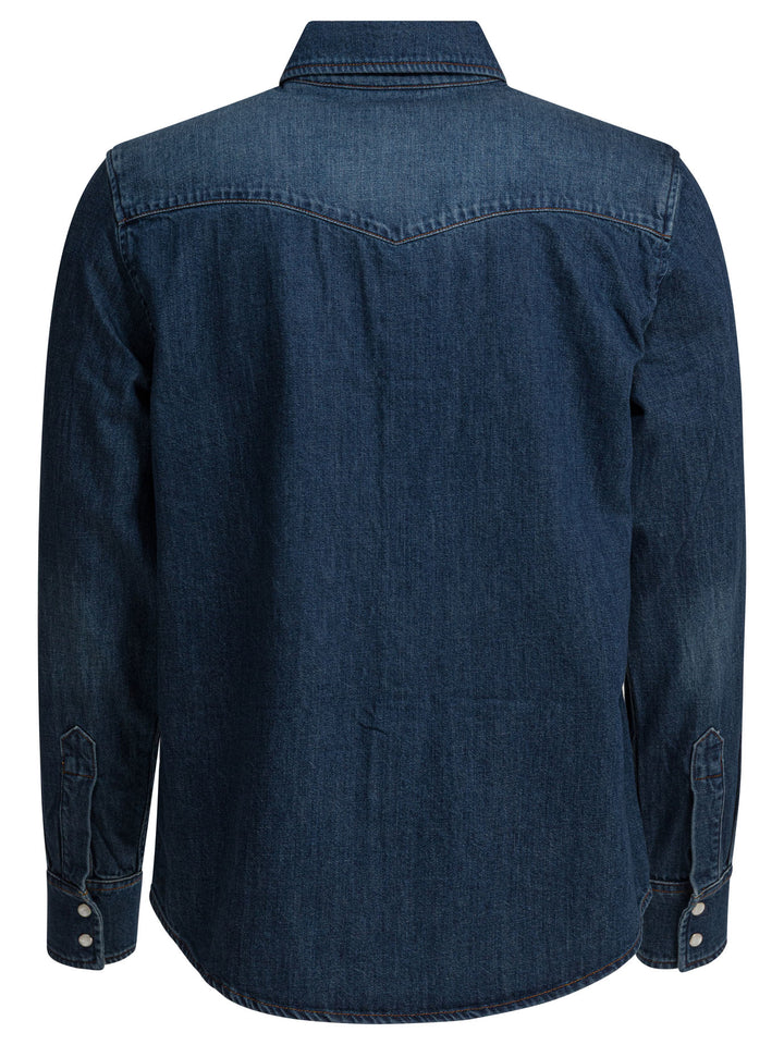 A.P.C. Western Denim Shirt Shirts - Blue | a89da53a64bbc8383401fb90abcebd1aaca8d98e