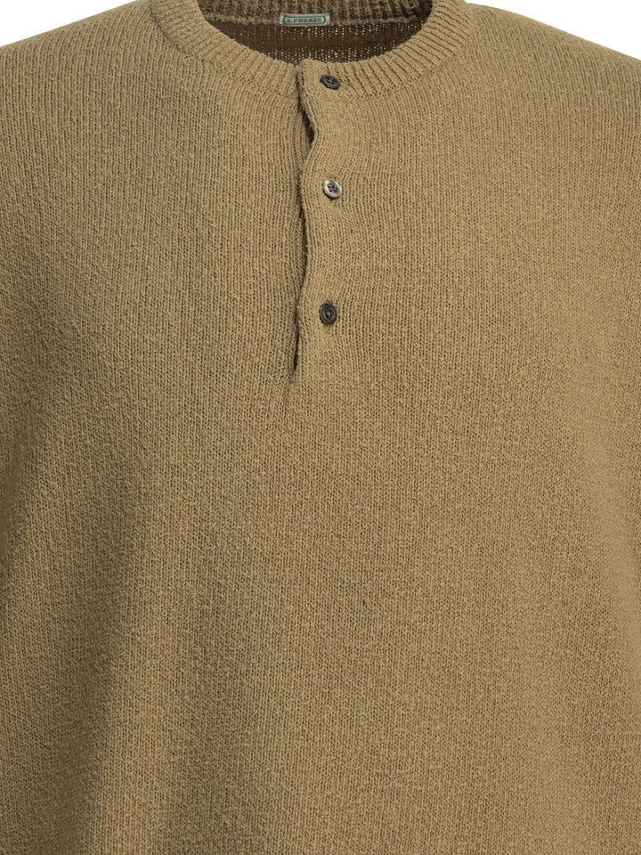 A.Presse Crew-Neck Sweater With Buttons Knitwear - Beige | 2878caae88eae346c16916a9de818b8231387010