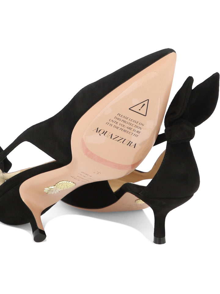 Aquazzura Bow Tie Pump 50 Mm Heeled shoes - Black | f5f8f196d257980dfa80aca21333ab49293f2562