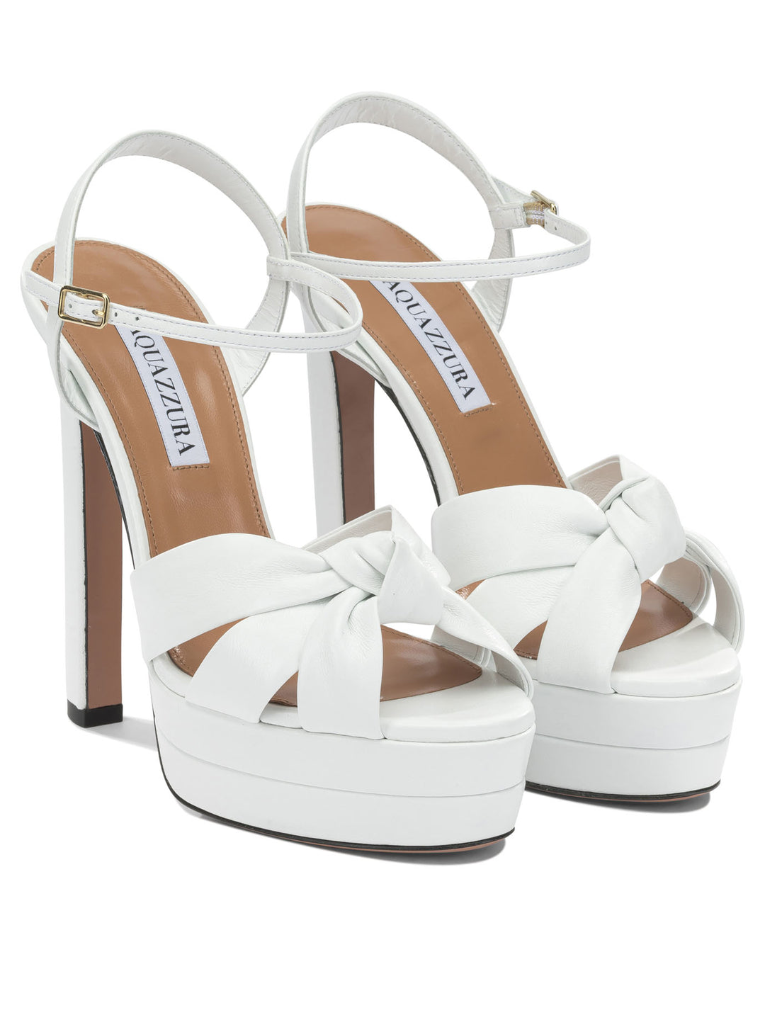 Aquazzura Nina Plateau 130mm Sandals - White | 73ba64fb81d27027774f084c342c924716c815f2