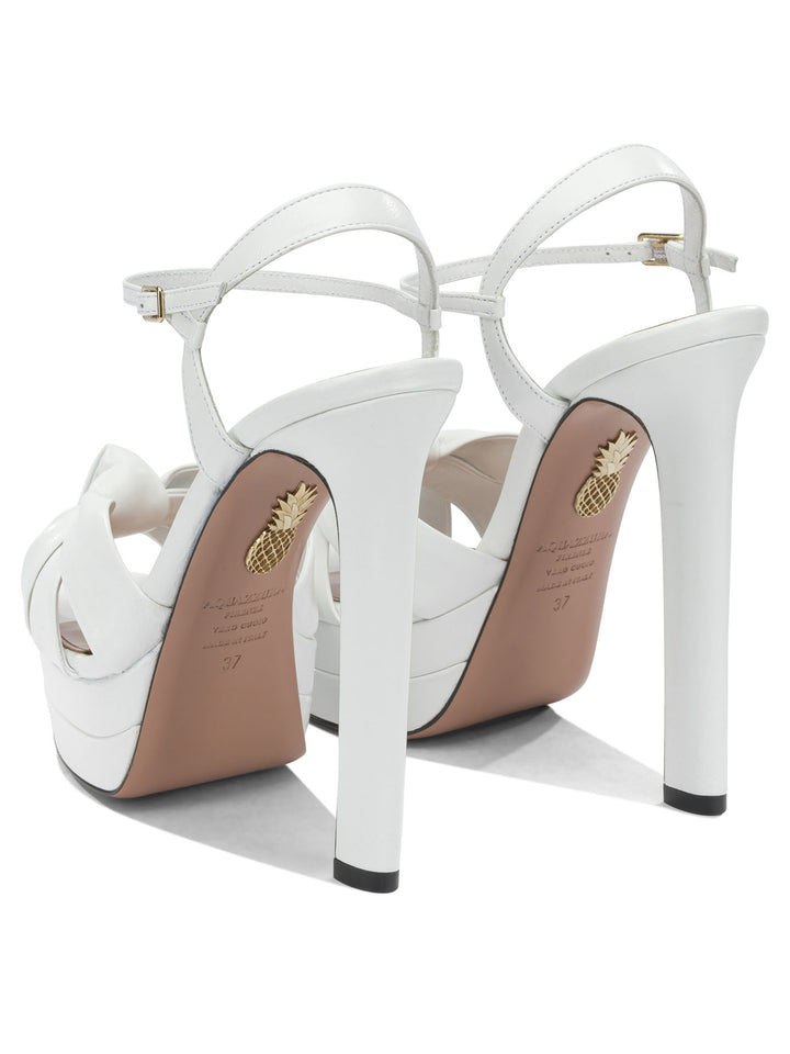 Aquazzura Nina Plateau 130mm Sandals - White | 0e224236224e2fb0031feb9ce892c981e76ae234