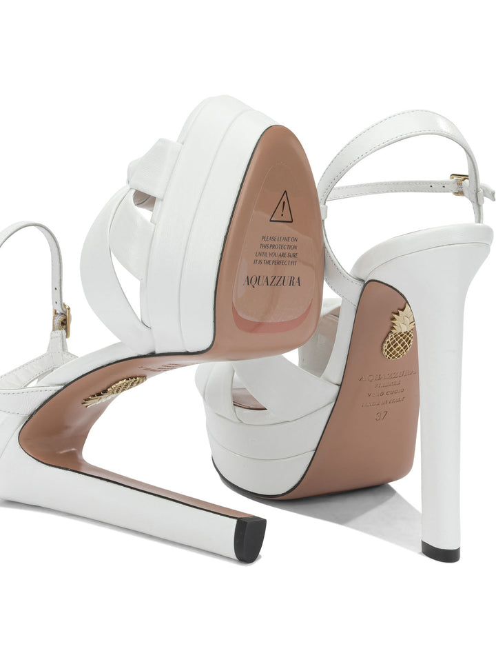 Aquazzura Nina Plateau 130mm Sandals - White | 0e878cc075e48c782a0373159ae04b9c2040ca74